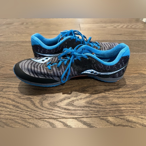 Saucony Kilkenny XC Track Running Shoes Mens Size 10.5 Black Blue Canvas Spikes - Picture 4 of 9